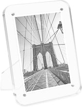 Isaac Jacobs Clear Plain Rounded Corner Acrylic Picture Frame, Magnetic Photo Frame, Made for Tabletop Display with Two-Way Easel_#color_4x6