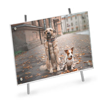 Isaac Jacobs Magnetic Acrylic Metal Easel_Frame#color_Silver_5x7(Horizontal)