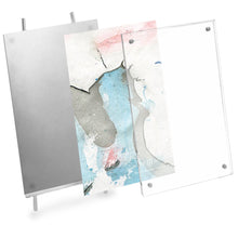 Isaac Jacobs Magnetic Acrylic Metal Easel_Frame#color_silver_4x6 (Vertical)