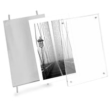 Isaac Jacobs Magnetic Acrylic Metal Easel_Frame#color_silver_5x7(Vertical)