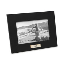 Isaac Jacobs Wood Sentiments "Dad" Picture Frame, Keepsake Photo Frame with Easel and a Hanging Tabs for Tabletop, Desktop & Wall Display_#color_Black_4x6 Horizontal