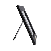 Isaac Jacobs Wood Sentiments "Dad" Picture Frame, Keepsake Photo Frame with Easel and a Hanging Tabs for Tabletop, Desktop & Wall Display_#color_Black_5x7_Vertical_back