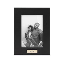 Isaac Jacobs Wood Sentiments "Dad" Picture Frame, Keepsake Photo Frame with Easel and a Hanging Tabs for Tabletop, Desktop & Wall Display_#color_Black_4x6_Vertical