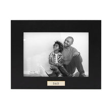 Isaac Jacobs Wood Sentiments "Dad" Picture Frame, Keepsake Photo Frame with Easel and a Hanging Tabs for Tabletop, Desktop & Wall Display_#color_Black_5x7_Horizontal