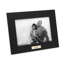 Isaac Jacobs Wood Sentiments "Dad" Picture Frame, Keepsake Photo Frame with Easel and a Hanging Tabs for Tabletop, Desktop & Wall Display_#color_Black_5x7_Horizontal