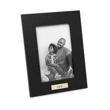 Isaac Jacobs Wood Sentiments "Dad" Picture Frame, Keepsake Photo Frame with Easel and a Hanging Tabs for Tabletop, Desktop & Wall Display_#color_Black_4x6_Vertical