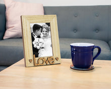 Isaac Jacobs Wood Sentiments “Love” Picture Frame, Photo Gift for Loved Ones, Family, Display on Tabletop, Desk