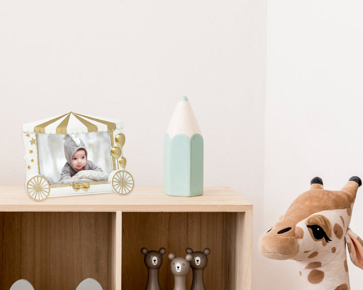 Isaac Jacobs 4” x 6” Resin Sentiments Baby Picture Frame, Horizontal Keepsake Photo Frame with Easel and Hanging Tabs for Tabletop, Desktop &amp; Wall Display