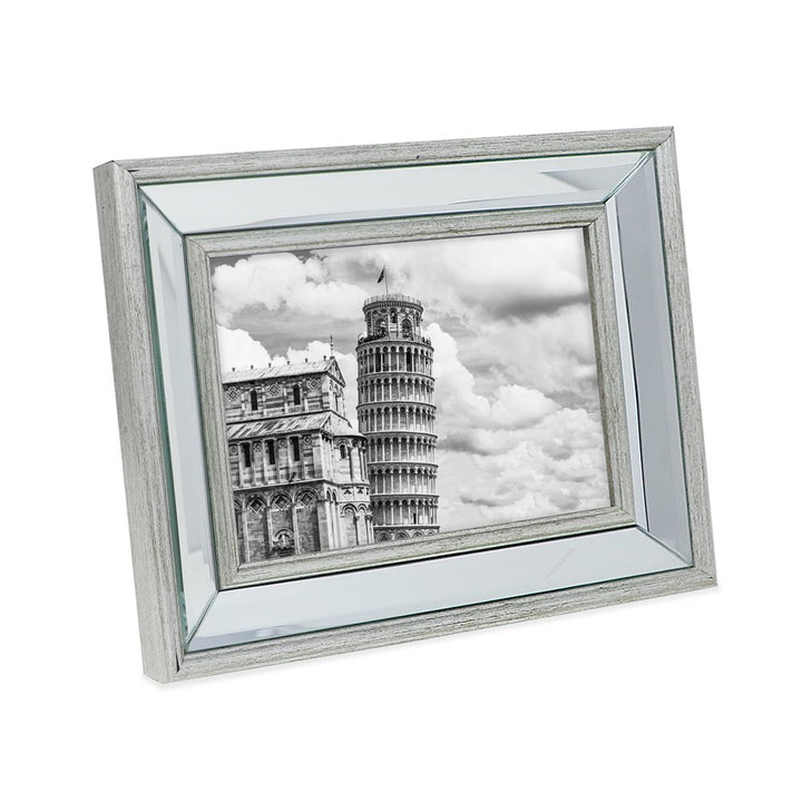 Isaac Jacobs Beveled Mirror Picture Frame - Classic Mirrored Frame with Slight Slanted Angle Made for Wall Décor Display, Photo Gallery and Wall Art
