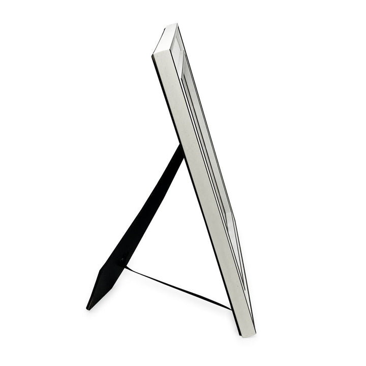 Isaac Jacobs (Vertical &amp; Horizontal) Double Border Picture Frame w/ Black Fabric Easel, Wall-Mountable, Made for Tabletop &amp; Gallery, Home or Office