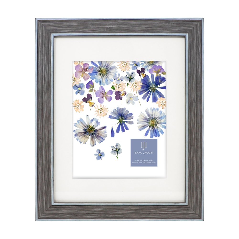 Isaac Jacobs (Vertical &amp; Horizontal) Double Border Picture Frame w/ Black Fabric Easel, Wall-Mountable, Made for Tabletop &amp; Gallery, Home or Office