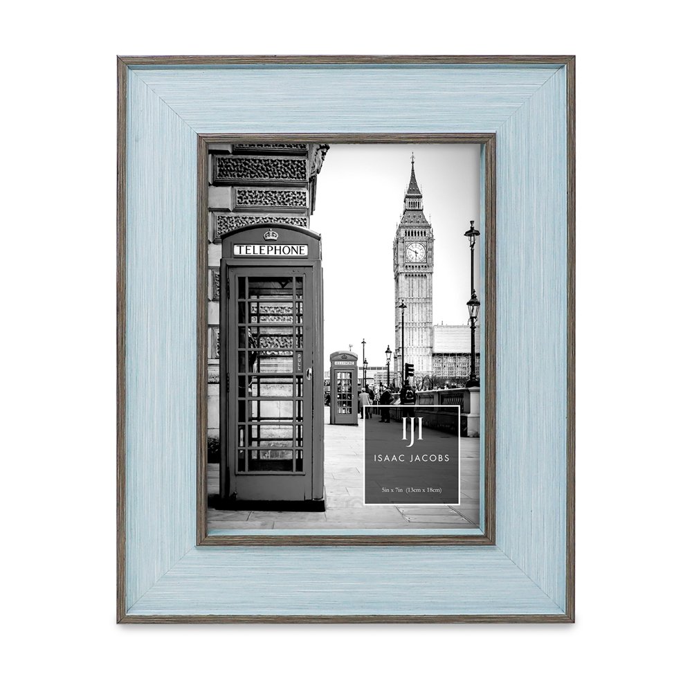 Isaac Jacobs (Vertical &amp; Horizontal) Double Border Picture Frame w/ Black Fabric Easel, Wall-Mountable, Made for Tabletop &amp; Gallery, Home or Office