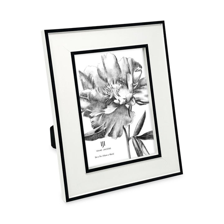 Isaac Jacobs (Vertical &amp; Horizontal) Double Border Picture Frame w/ Black Fabric Easel, Wall-Mountable, Made for Tabletop &amp; Gallery, Home or Office