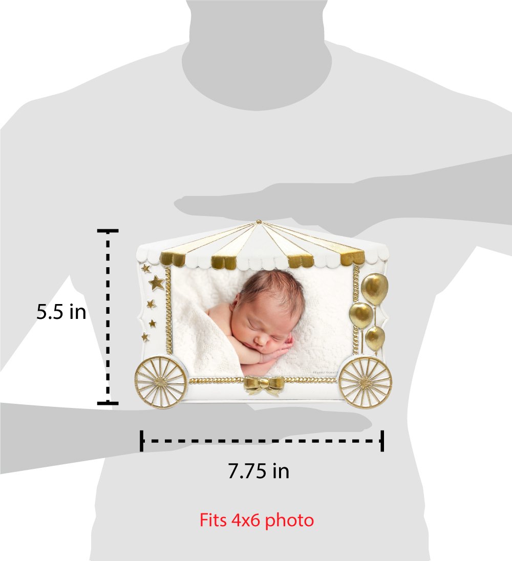 Isaac Jacobs 4” x 6” Resin Sentiments Baby Picture Frame, Horizontal Keepsake Photo Frame with Easel and Hanging Tabs for Tabletop, Desktop &amp; Wall Display