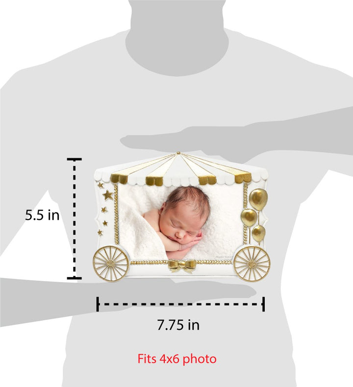 Isaac Jacobs 4” x 6” Resin Sentiments Baby Picture Frame, Horizontal Keepsake Photo Frame with Easel and Hanging Tabs for Tabletop, Desktop &amp; Wall Display