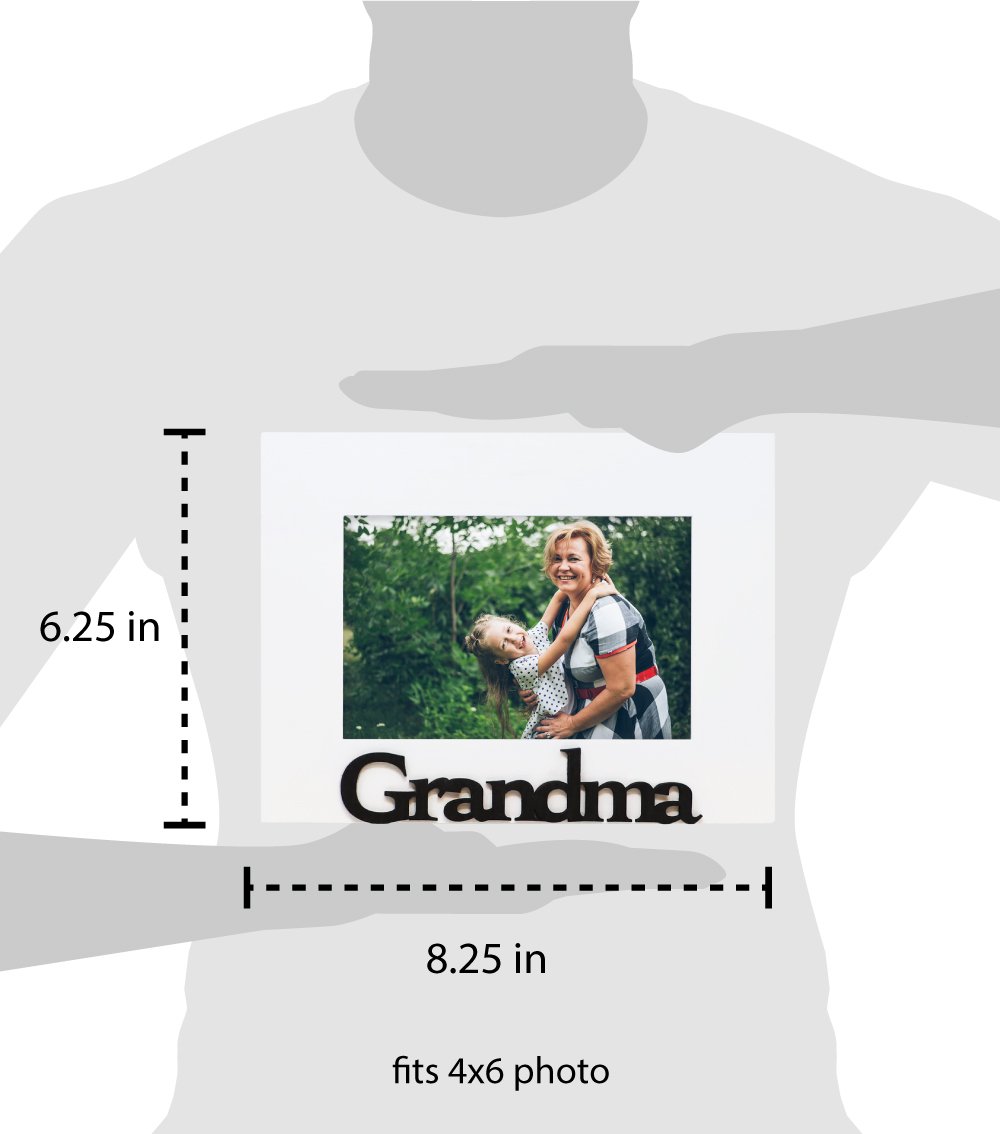 Isaac Jacobs Wood Sentiments Grandma Picture Frame, 4x6 inch, Photo Gift for Grandmother, Nana, Family, Display on Tabletop, Desk