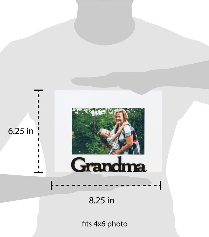 Isaac Jacobs Wood Sentiments Grandma Picture Frame, 4x6 inch, Photo Gift for Grandmother, Nana, Family, Display on Tabletop, Desk