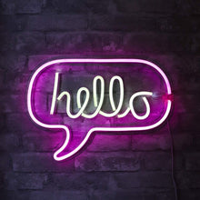 Isaac Jacobs 17” x 12” inch LED Neon ‘White & Pink “hello” Word Bubble’ Wall Sign for Cool Light, Wall Art, Bedroom Decorations, Home Accessories, Party, and Holiday Décor: Powered by USB Wire (HELLO)