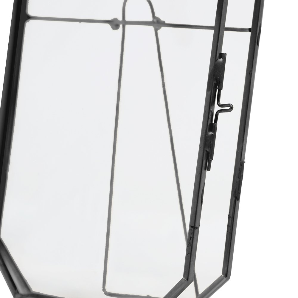Isaac Jacobs Vintage Style Octagon Brass &amp; Glass, Metal Floating Picture Frame with Locket Closure, Tabletop Display