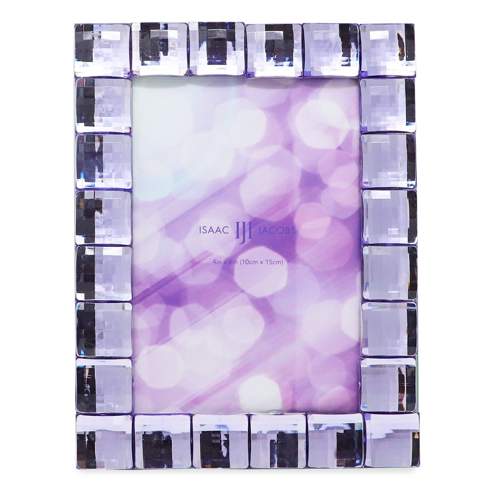 Isaac Jacobs Decorative Sparkling Jewel Picture Frame, Photo Display &amp; Home Décor