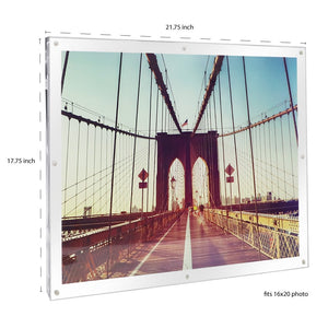 Isaac Jacobs Wall-Mountable Clear Acrylic Picture Frame, Magnetic Photo Frame, Made for Gallery Display, Wall Space, Wall Décor, Art, Home or Office