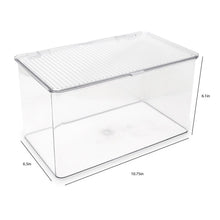 Isaac Jacobs Stackable Organizer Bin w/ Hinged Lid, Clear Storage Box, Home, Office, School, Fridge, Bathroom, Kitchen, Pantry Container, BPA-Free, Food Safe