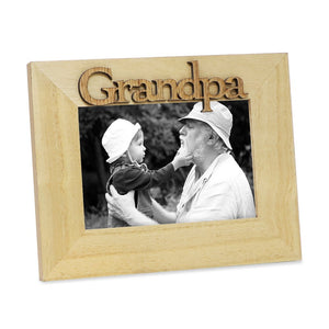 Isaac Jacobs Wood Sentiments Grandpa Picture Frame, Photo Gift for Grandfather, Papa, Family, Display on Tabletop, Desk