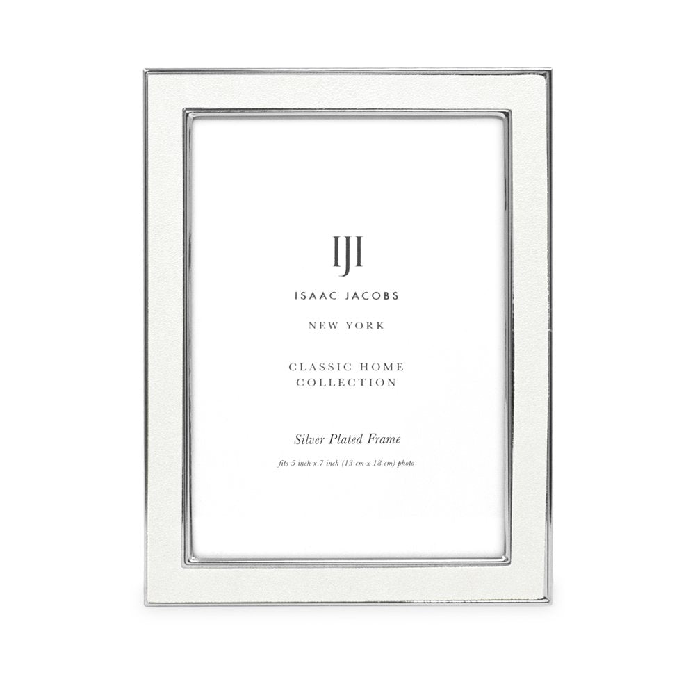 Isaac Jacobs Leather with Metal (Vertical &amp; Horizontal) Picture Frame, Suede Border w/ Black Fabric Easel, Wall-Mountable, Made For Tabletop, Photo Gallery