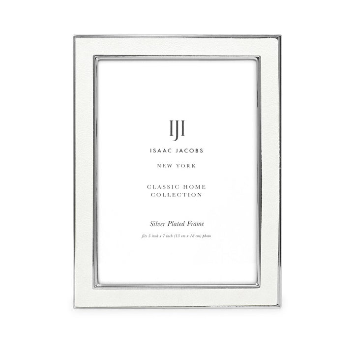 Isaac Jacobs Leather with Metal (Vertical &amp; Horizontal) Picture Frame, Suede Border w/ Black Fabric Easel, Wall-Mountable, Made For Tabletop, Photo Gallery