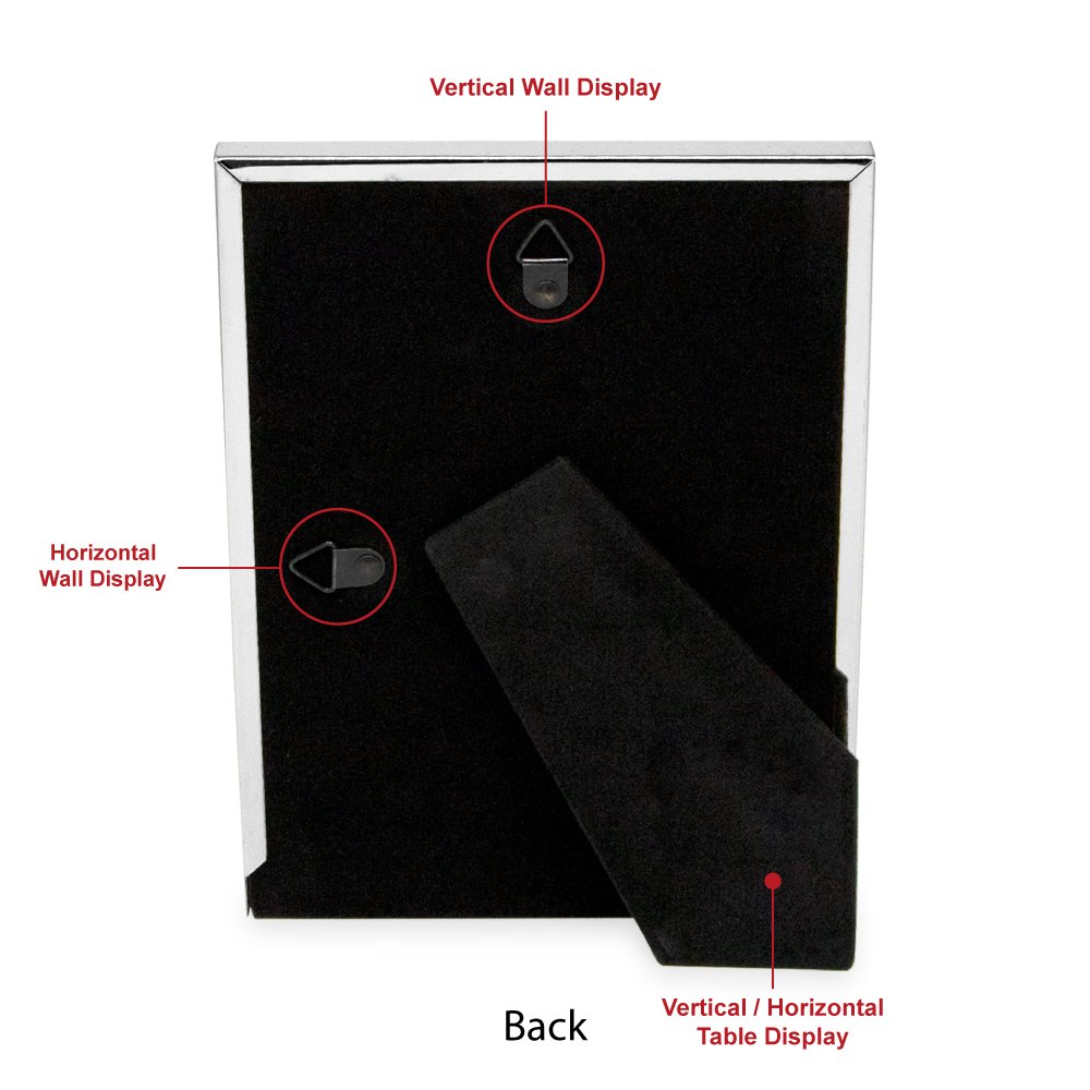 Isaac Jacobs Leather with Metal (Vertical &amp; Horizontal) Picture Frame, Suede Border w/ Black Fabric Easel, Wall-Mountable, Made For Tabletop, Photo Gallery