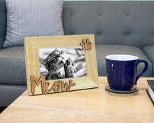 Isaac Jacobs Wood Sentiments Cat “Meow” Picture Frame, Photo Gift for Pet Cat, Kitten, Display on Tabletop, Desk