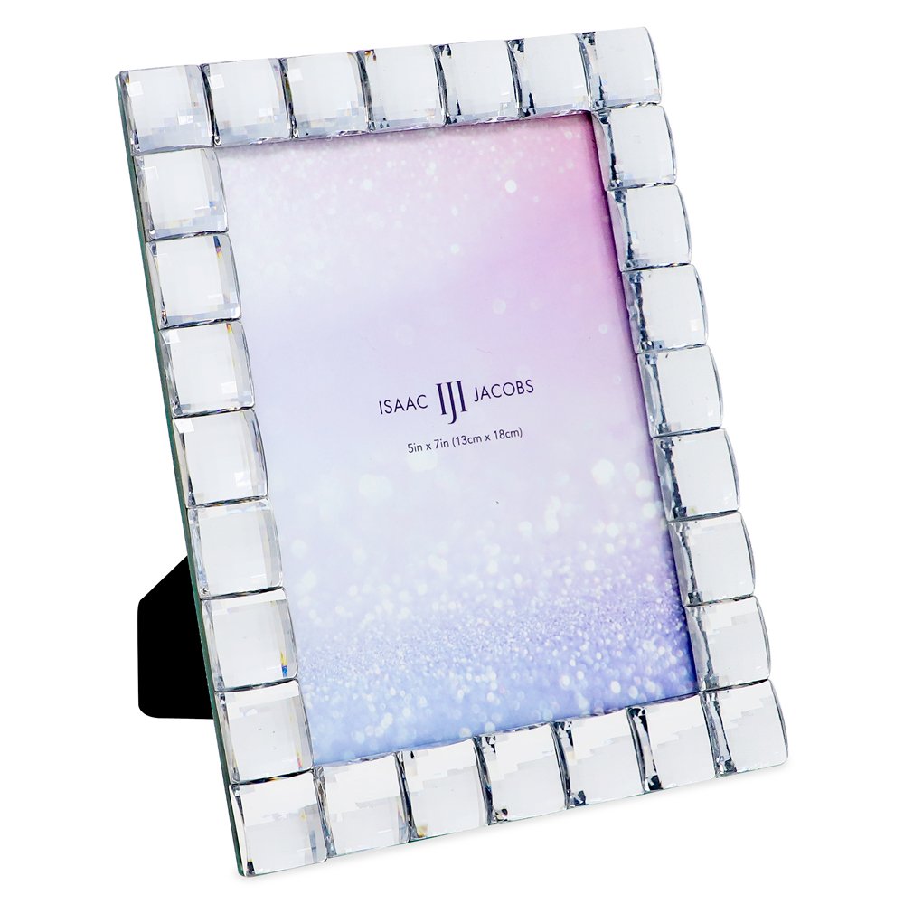 Isaac Jacobs Decorative Sparkling Jewel Picture Frame, Photo Display &amp; Home Décor