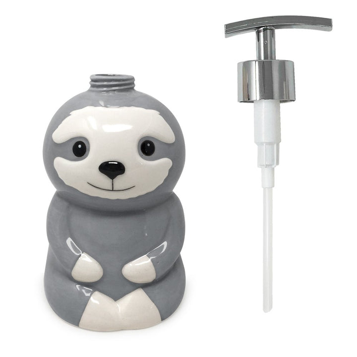 Isaac Jacobs Ceramic, Liquid Soap Pump/Lotion Dispenser with Silver Metal Pump, Great for Bathroom, Kitchen Countertop, Bath Accessory