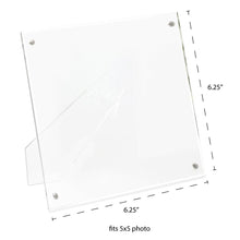 Isaac Jacobs Clear Plain Acrylic Picture Frame, Magnetic Photo Frame, Made for Tabletop Display with Two-Way Easel