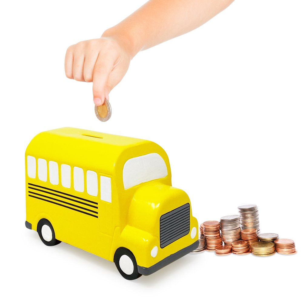 Isaac Jacobs Ceramic Vehicle Coin Bank for Kids, Great for Gifts, Home Décor, Money Saving Piggy Bank for Boys and Girls