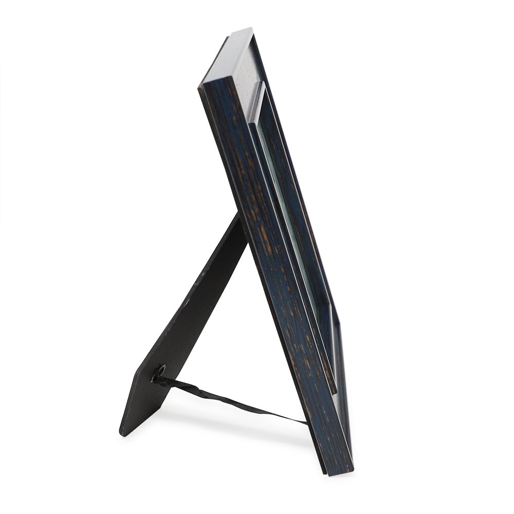 Isaac Jacobs (Vertical &amp; Horizontal) Double Border Picture Frame w/ Black Fabric Easel, Wall-Mountable, Made for Tabletop &amp; Gallery, Home or Office
