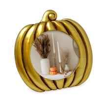 Isaac Jacobs 4x4 Pumpkin-Shaped Picture Frame For Halloween Or Fall Décor, Photo Tabletop & Wall Display Hanging Display (4x4, White with Gold)