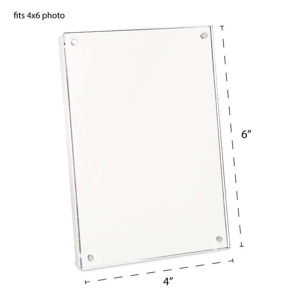 Isaac Jacobs Wood Acrylic Picture Frame, Magnetic Photo Frame with Easel, Made for Tabletop Display