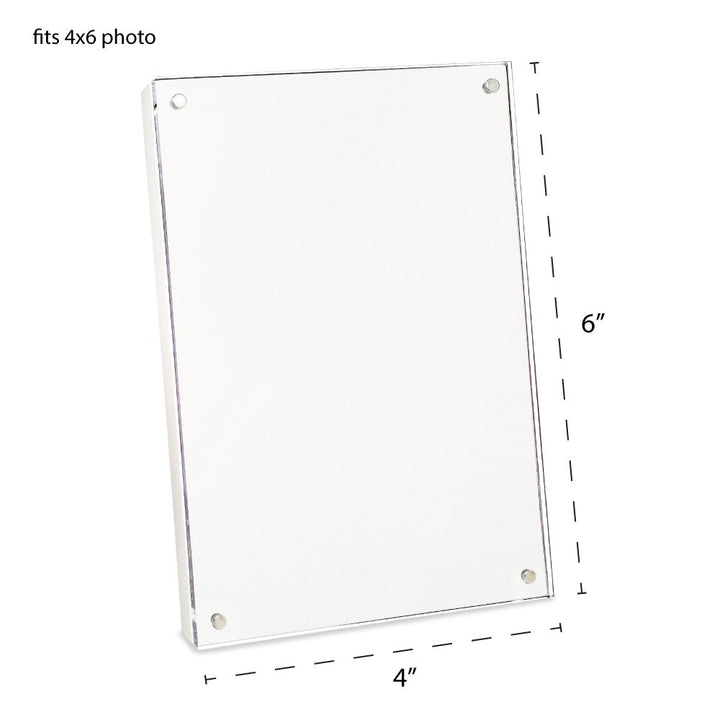 Isaac Jacobs Wood Acrylic Picture Frame, Magnetic Photo Frame with Easel, Made for Tabletop Display