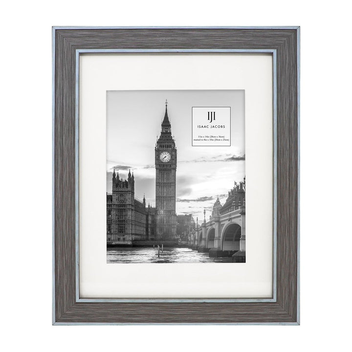 Isaac Jacobs (Vertical &amp; Horizontal) Double Border Picture Frame w/ Black Fabric Easel, Wall-Mountable, Made for Tabletop &amp; Gallery, Home or Office