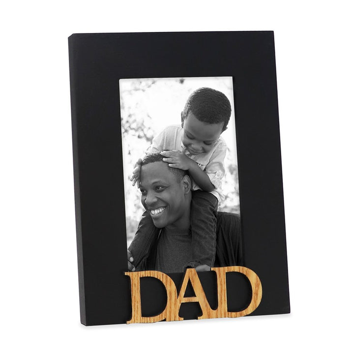 Isaac Jacobs Wood Sentiments Dad Picture Frame, Photo Gift for Father, Family, Display on Tabletop, Desk