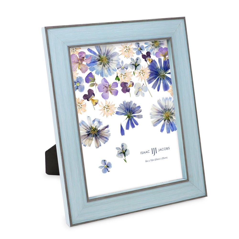 Isaac Jacobs (Vertical &amp; Horizontal) Double Border Picture Frame w/ Black Fabric Easel, Wall-Mountable, Made for Tabletop &amp; Gallery, Home or Office