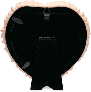 Isaac Jacobs 5x5 Heart Shaped Rose Border Resin Frame, Photo Tabletop & Wall Display Hanging Display & Home Décor