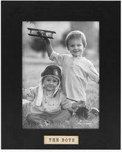 Isaac Jacobs Wood Sentiments "The Boys" Picture Frame, Horizontal Keepsake Photo Frame with Easel and a Hanging Tabs for Tabletop, Desktop & Wall Display