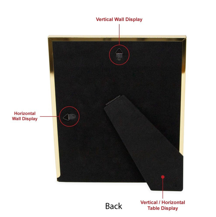 Isaac Jacobs Leather with Metal (Vertical &amp; Horizontal) Picture Frame, Shagreen Border w/ Black Fabric Easel, Wall-Mountable, Made For Tabletop, Photo Gallery