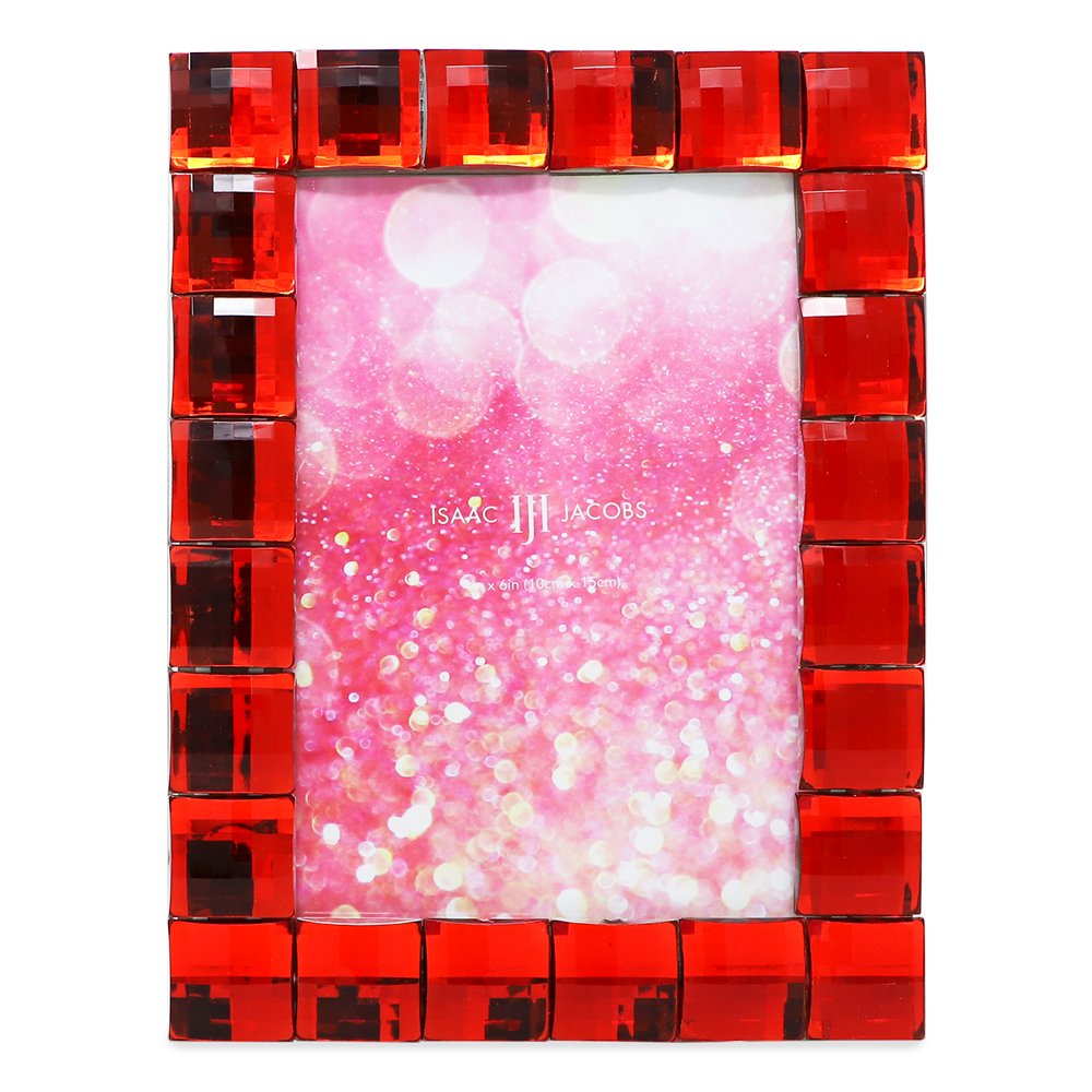 Isaac Jacobs Decorative Sparkling Jewel Picture Frame, Photo Display &amp; Home Décor