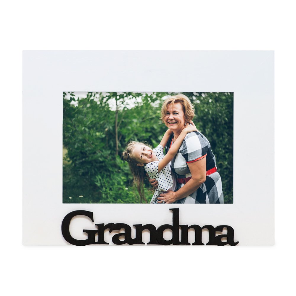 Isaac Jacobs Wood Sentiments Grandma Picture Frame, 4x6 inch, Photo Gift for Grandmother, Nana, Family, Display on Tabletop, Desk