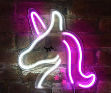 Isaac Jacobs 13" x 13" inch LED Neon Pink and White Unicorn Wall Sign for Cool Light, Wall Art, Bedroom Decorations, Home Accessories, Party, and Holiday Decor: Powered by USB Wire (Unicorn)