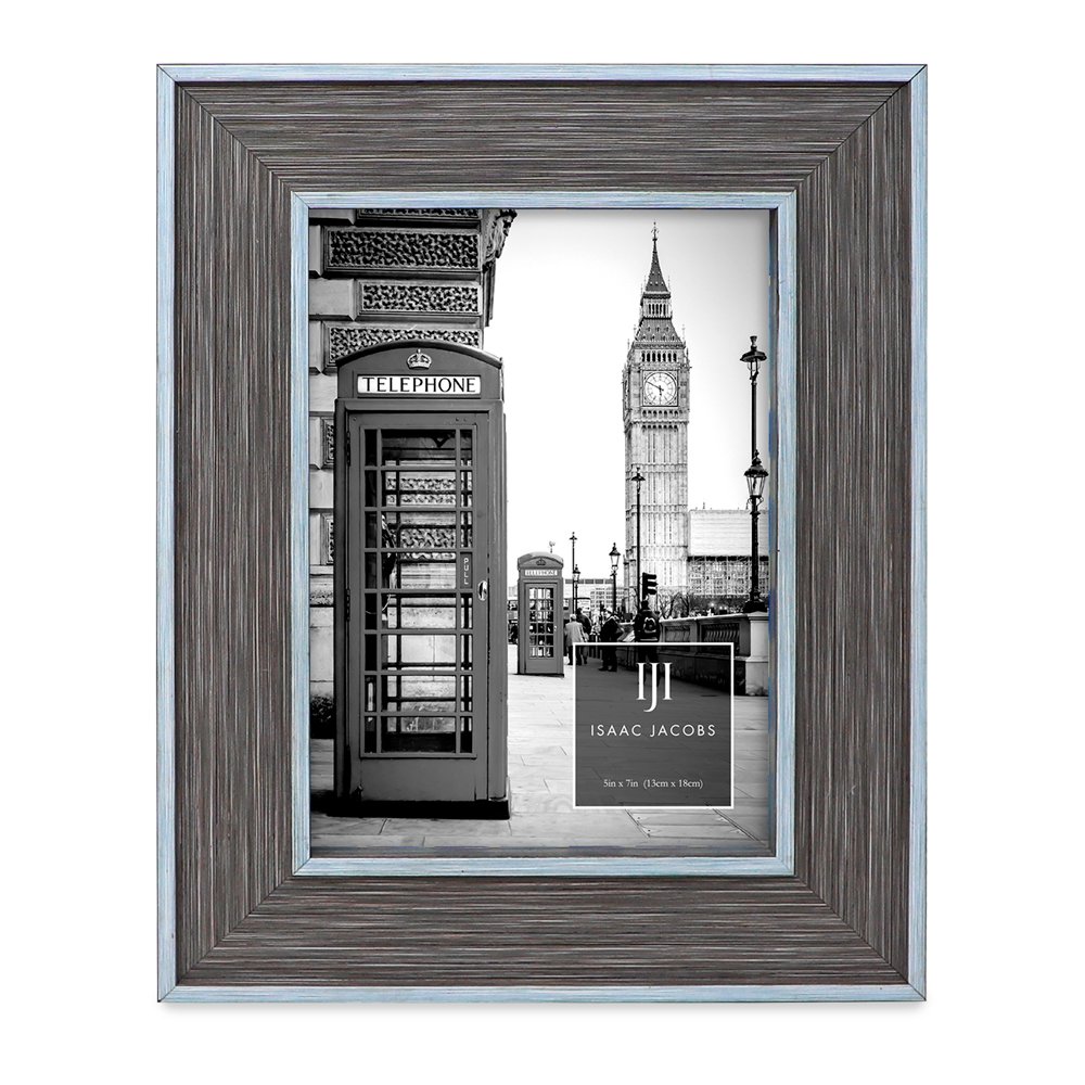 Isaac Jacobs (Vertical &amp; Horizontal) Double Border Picture Frame w/ Black Fabric Easel, Wall-Mountable, Made for Tabletop &amp; Gallery, Home or Office