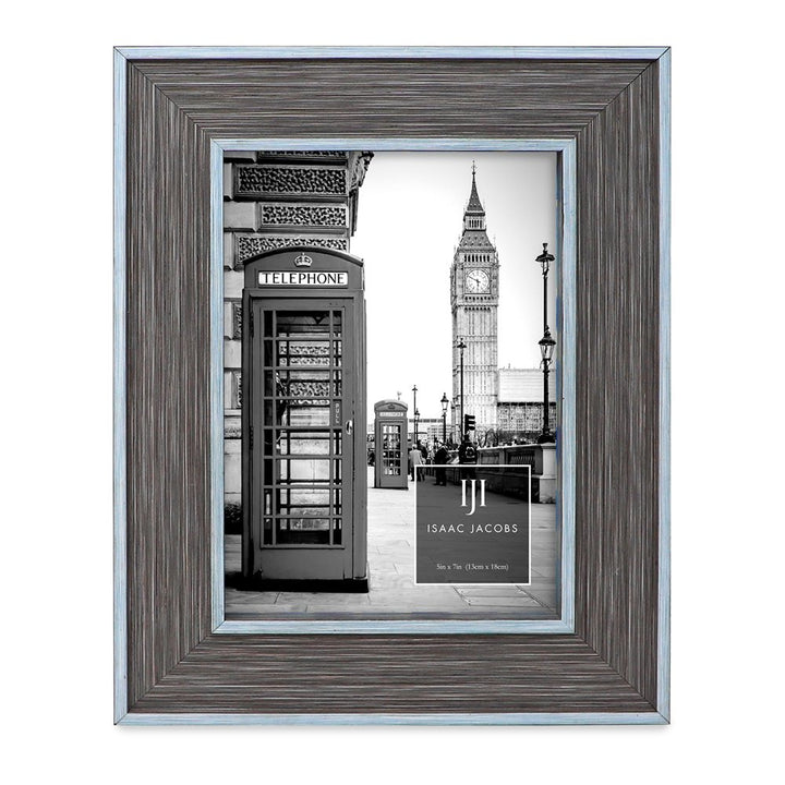 Isaac Jacobs (Vertical &amp; Horizontal) Double Border Picture Frame w/ Black Fabric Easel, Wall-Mountable, Made for Tabletop &amp; Gallery, Home or Office